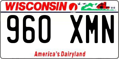 WI license plate 960XMN