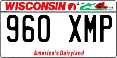 WI license plate 960XMP