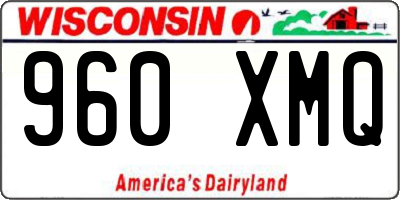 WI license plate 960XMQ