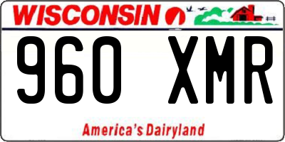 WI license plate 960XMR
