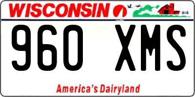 WI license plate 960XMS
