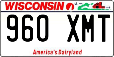 WI license plate 960XMT
