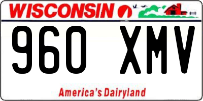 WI license plate 960XMV