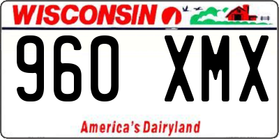 WI license plate 960XMX