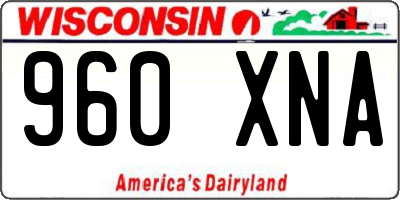 WI license plate 960XNA