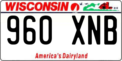 WI license plate 960XNB