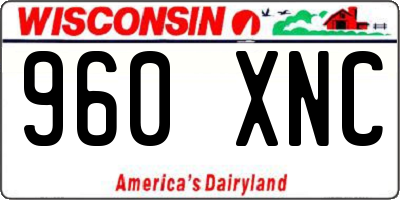WI license plate 960XNC