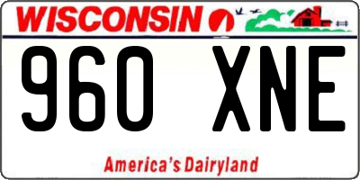 WI license plate 960XNE