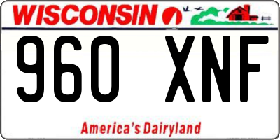 WI license plate 960XNF