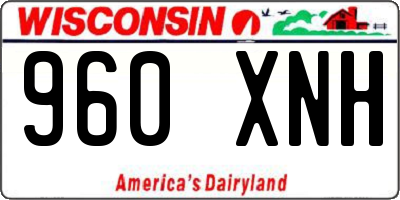 WI license plate 960XNH
