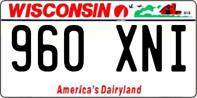 WI license plate 960XNI