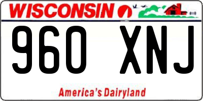 WI license plate 960XNJ