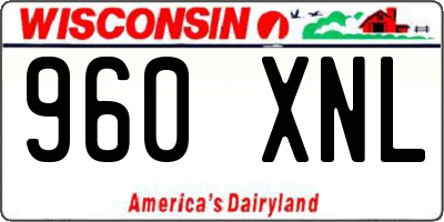 WI license plate 960XNL