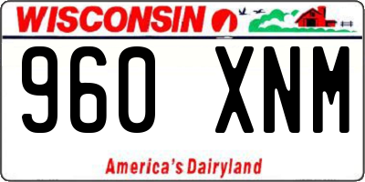 WI license plate 960XNM