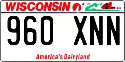WI license plate 960XNN