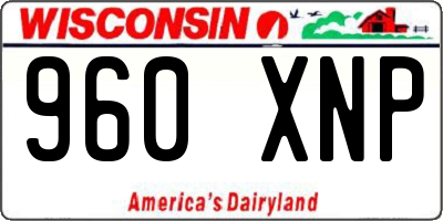WI license plate 960XNP