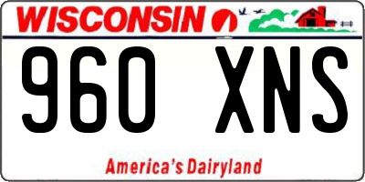 WI license plate 960XNS