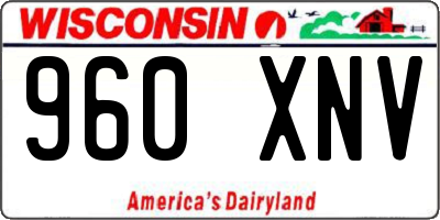 WI license plate 960XNV