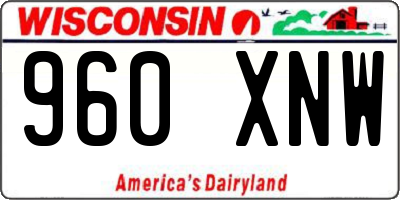 WI license plate 960XNW