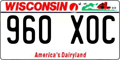 WI license plate 960XOC
