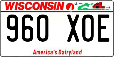 WI license plate 960XOE