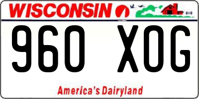 WI license plate 960XOG
