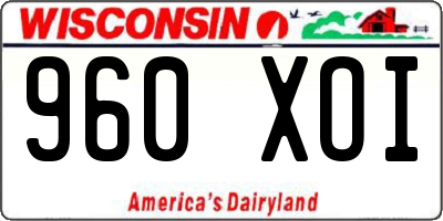 WI license plate 960XOI