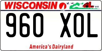 WI license plate 960XOL