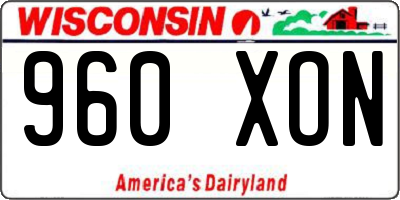 WI license plate 960XON