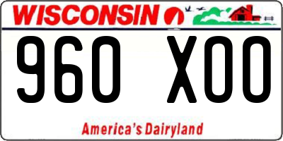 WI license plate 960XOO