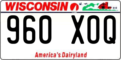WI license plate 960XOQ