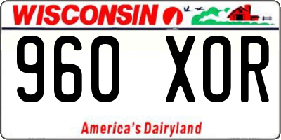 WI license plate 960XOR