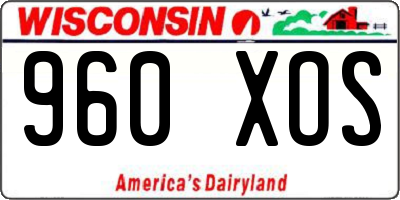 WI license plate 960XOS