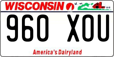 WI license plate 960XOU