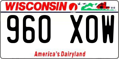 WI license plate 960XOW