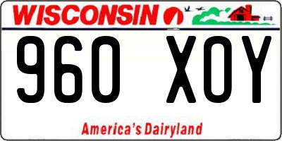 WI license plate 960XOY