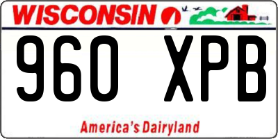 WI license plate 960XPB