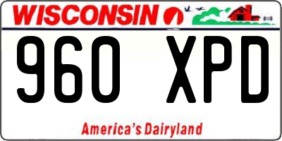 WI license plate 960XPD
