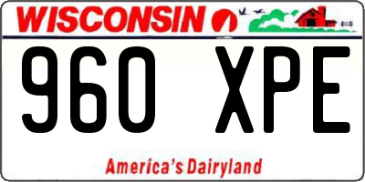 WI license plate 960XPE