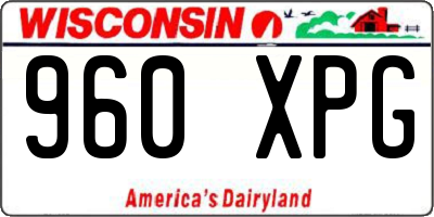 WI license plate 960XPG