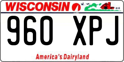 WI license plate 960XPJ