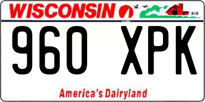 WI license plate 960XPK