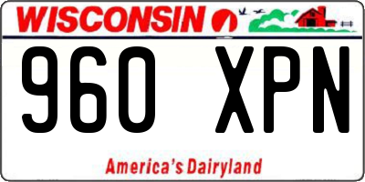 WI license plate 960XPN