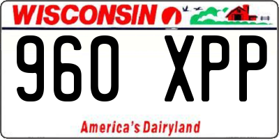 WI license plate 960XPP