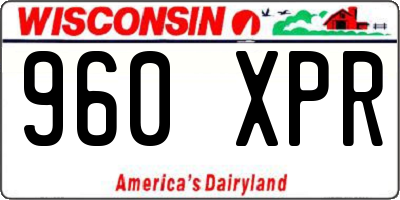 WI license plate 960XPR