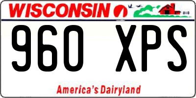WI license plate 960XPS