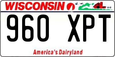WI license plate 960XPT