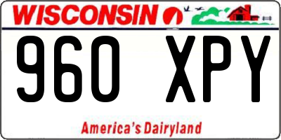 WI license plate 960XPY
