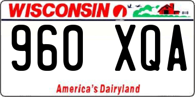 WI license plate 960XQA
