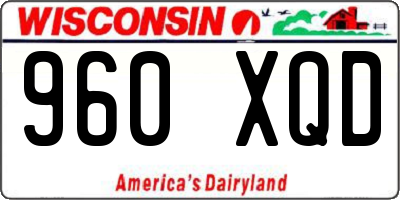 WI license plate 960XQD